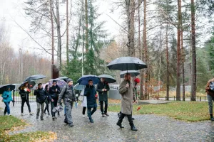 Николай Рыбаков, Иван Большаков, Владимир Дорохов и другие члены "Яблока" в Медном. Фото: пресс-служба партии